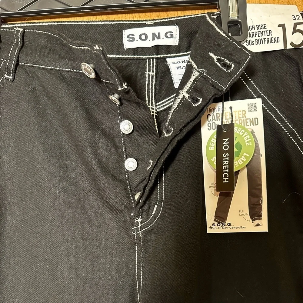 NWT S.O.N.G high rise Carpenter 90s boyfriend jeans size 15/32